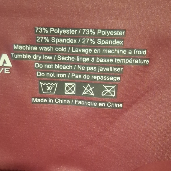 ZYIA Active Maroon Leggings Size 12 - Picture 4 of 6